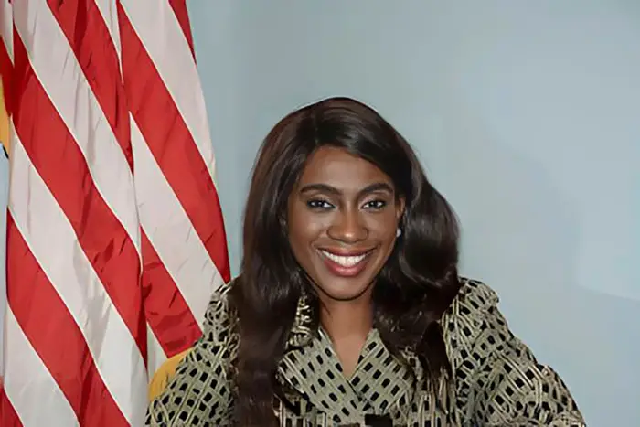 This undated photo, provided by the Sayreville Borough Council, shows Sayreville Councilwoman Eunice Dwumfour. The 30-year-old councilwoman was found shot to death in an SUV outside of her home, authorities said.
